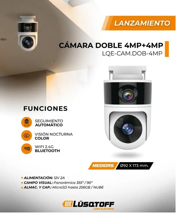 CAMARA LUSQTOFF DOBLE 4MP EXTERIOR LQE-CAM.DOB-4MP
